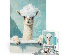 Puzzle da 1000 pezzi per adulti L'ora del bagno del lama Giocattolo educativo intellettuale decomprimente Decorazione d'arte per la casa 52x38cm