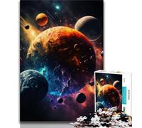Puzzle da 1000 pezzi per adulti "L'oscurità dei pianeti spaziali" da 1000 pezzi per adolescenti gioco a quiz decorazione da parete regali unici per compleanno e Natale 38x26cm