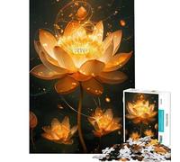 Puzzle da 1000 pezzi per adulti Lotus Neon Magic gioco per famiglie gioco educativo e stimolante ideale come regalo e antistress (dimensioni 75x50cm)