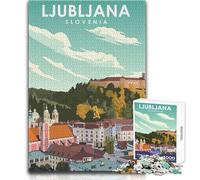 Puzzle da 1000 pezzi per adulti Lubiana Slovenia Viaggio Divertimento in famiglia e serata di giochi Ma divertente e umoristico Opera d'arte Regalo Dimensioni 38x26cm