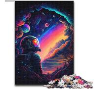 Puzzle da 1000 pezzi per adulti "L'ultimo astronauta" Puzzle in legno per adulti, dimensioni 50x75cm, regalo perfetto per le feste, opera d'arte fai da te
