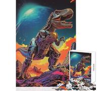 Puzzle da 1000 pezzi per adulti "L'ultimo giorno dei dinosauri" gioco educativo da assemblare antistress ottimo regalo per gli appassionati di videogiochi (38x26cm)