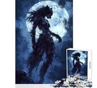 Puzzle da 1000 pezzi per adulti L'ululato della cacciatrice al chiaro di luna Decorazione per la casa Giocattoli Regali di Babbo Natale segreto Gioco per famiglie Aiuta il cervello Esercizio 38x52cm