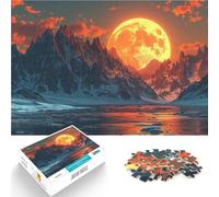 Puzzle da 1000 pezzi per adulti Luna arancione sulle Montagne Rocciose Giochi Giocattoli Regalo Adatto per la decorazione del desktop 75x50cm