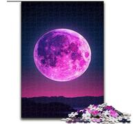 Puzzle da 1000 pezzi per adulti, luna colorata, in legno, attività divertente per la casa, 50x75cm, decorazione artistica fai da te, regalo di compleanno perfetto