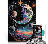 Puzzle da 1000 pezzi per adulti Luna dei graffiti cosmici Vacanza a casa: uccidere il tempo Giocattoli per la decorazione della casa 75x50cm
