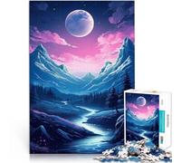 Puzzle da 1000 pezzi per adulti Luna del fiume di montagna magica Riduzione dello stress interessante Collezione di artisti, Belle arti 38x26cm