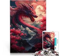 Puzzle da 1000 pezzi per adulti Luna di sangue di drago Giappone giochi divertenti per famiglie Regalo di compleanno, regali, arte murale 38x26cm