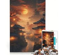 Puzzle da 1000 pezzi per adulti "Luna di sangue in Giappone", gioco per famiglie, difficile e stimolante, regalo di compleanno e unico 50x75cm