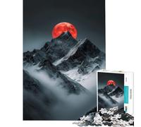 Puzzle da 1000 pezzi per adulti Luna di sangue Montagne innevate Gioco impossibile Gioco educativo Sfida Giocattolo divertente Regalo per migliorare la memoria (Dimensioni 38x26cm)