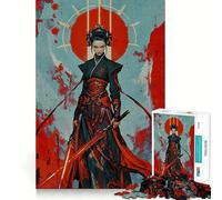 Puzzle da 1000 pezzi per adulti,Luna di Sangue,Regina Samurai,decorazione di facile utilizzo,divertente attività per la mente,gioco rilassante,regalo festivo per il tempo libero 38x26cm
