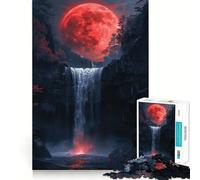 Puzzle da 1000 pezzi per adulti,Luna di Sangue,Rosso,Design pulito e compatto,Divertimento per la mente,Gioco rilassante,Regalo festivo per il tempo libero 50x75cm