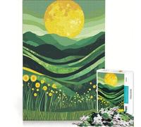 Puzzle da 1000 pezzi per adulti "Luna gialla tra le montagne" gioco interattivo allena la mente e la manualità ogni pezzo è unico 38x26cm