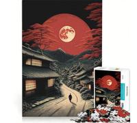 Puzzle da 1000 pezzi per adulti Luna Rossa Giappone giochi educativi decorazione per la casa collezione d'artista belle arti 50x75cm