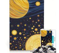 Puzzle da 1000 pezzi per adulti "Lune dorate nello spazio", gioco interattivo, decorazione da parete, adatto anche per la scrivania 50x75cm