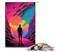 Puzzle da 1000 pezzi per adulti L'uomo nella caverna con intelligenza artificiale. Gioco di puzzle artistico. Decorazione perfetta per adolescenti dai 14 anni in su. Dimensioni: 75x50 cm.