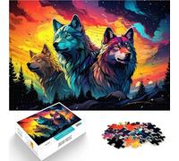 Puzzle da 1000 pezzi per adulti lupi come regalo divertente durante le attività a casa, regalo di compleanno, regalo di viaggio, 26 x 38 cm