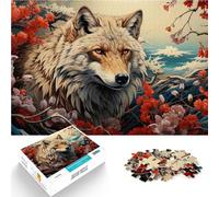 Puzzle da 1000 pezzi per adulti lupo animale fiore di ciliegio Fatto di legno per età pari o superiore a 14 anni gioco di sfida unico Giochi per famiglie, regali di Natale e compleanno