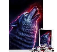 Puzzle da 1000 pezzi per adulti Lupo che ulula alle stelle Giocattoli antistress Ottimo regalo Giochi rilassanti Migliorare l'amore tra coppie Dimensioni 38x26cm
