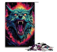 Puzzle da 1000 pezzi per adulti lupo che ulula fai da te giocattolo ottimo regalo di Natale per adolescenti dai 14 anni in su 75x50 cm