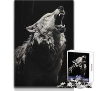Puzzle da 1000 pezzi per adulti, lupo che ulula nell'oscurità, gioco impegnativo, giocattoli, idee regalo, dimensioni 50x75cm