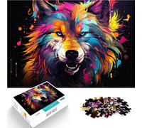Puzzle da 1000 pezzi per adulti lupo come regalo puzzle, aiuta il cervello ad allenare i giocattoli avvincenti e promuovere la pazienza, 26 x 38 cm