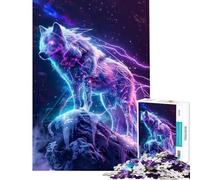 Puzzle da 1000 pezzi per adulti lupo cyberpunk su una vetta innevata difficile e stimolante per divertimento in famiglia gioco divertente per ragazzi dai 14 anni in su (38x52cm)