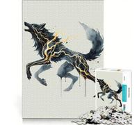 Puzzle da 1000 pezzi per adulti, Lupo dalle vene dorate, Gioco impossibile, Sfida da completare, Ideale come regalo 50x75cm