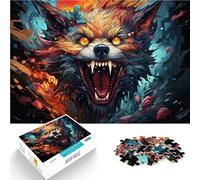 Puzzle da 1000 pezzi per Adulti Lupo dell'Inferno colorato Giocattoli educativi di apprendimento Gioco di sfida Unico 19,7 "x 29,5" per e adolescente 14 Anni e Più