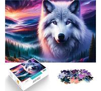 Puzzle da 1000 pezzi per adulti Lupo dello Spirito del Crepuscolo Antistress Sfida difficile Migliorare l'amore tra le coppie 52x38cm