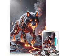 Puzzle da 1000 pezzi per adulti, Lupo di Lava Elementale, Gioco Impossibile, Sfida Difficile, Rafforza l'amore tra le coppie 38x26cm