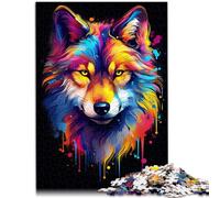 Puzzle da 1000 pezzi per adulti, lupo di scarabocchio, puzzle per alleviare lo stress, vacanze a casa, passatempo per adolescenti dai 14 anni in su, 26 x 38 cm