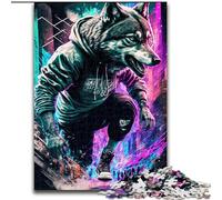 Puzzle da 1000 pezzi per adulti, lupo di strada in legno, regalo perfetto per bambini dai 14 anni in su, 50x75cm, rompicapo per adolescenti, regalo perfetto per le feste