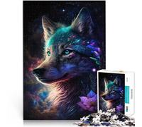Puzzle da 1000 pezzi per adulti lupo e fiori Puzzle pratico gioco affare come regalo per tutta la famiglia 50 x 74,9 cm per 14 anni