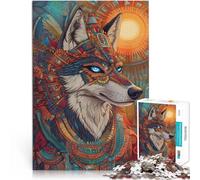 Puzzle da 1000 pezzi per adulti lupo egiziano Fatto di legno，per età pari o superiore a 14 anni Antistress Sfida difficile Buon regalo。misurare：50x75cm/19.68x29.52pollice