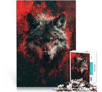 Puzzle da 1000 pezzi per adulti Lupo fantasy oscuro Fatto di cartone Adatto a partire dai 14 anni Giochi educativi Regali di Babbo Natale segreto misurare：38x52cm