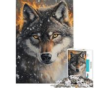 Puzzle da 1000 pezzi per adulti Lupo Fiamma e Ghiaccio giochi educativi giocattoli regali per il Secret Santa attività per la famiglia (dimensioni 38x52cm)