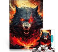 Puzzle da 1000 pezzi per adulti Lupo Fiamma Infernale per il giocattolo di sfida del gioco educativo perché è ideale come regalo per tutta la famiglia 75x50cm
