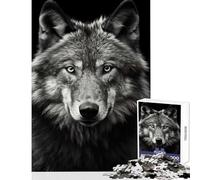 Puzzle da 1000 pezzi per adulti lupo giocattolo in bianco e nero decorazione da parete fantastici regali e giocattoli gioco pratico per migliorare l'amore tra coppie dimensioni 38x26cm