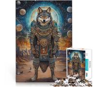 Puzzle da 1000 pezzi per adulti Lupo guerriero Difficile da completare ma divertente e umoristico Regalo di compleanno, regali, arte murale 38x26cm