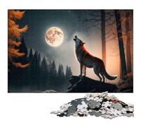 Puzzle da 1000 pezzi per adulti Lupo in piedi sulla collina Puzzle impegnativo e difficile Un'opera d'arte per adolescenti dai 14 anni in su (dimensioni 75x50 cm)