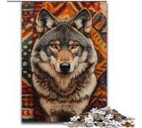 Puzzle da 1000 pezzi per adulti Lupo indiano Puzzle da 1000 pezzi divertimento in famiglia - Regalo perfetto per feste, compleanni 50X75CM
