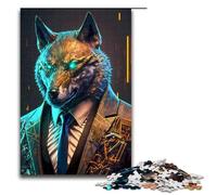 Puzzle da 1000 pezzi per adulti lupo manager in abito giocattoli per l'intrattenimento della famiglia decorazioni e regali unici per la casa 75x50 cm
