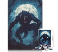 Puzzle da 1000 pezzi per adulti Lupo mannaro sotto la luna piena Goditi un dolce relax e svago Vestibilità stabile Taglio preciso Dimensioni del giocattolo: 50x75cm
