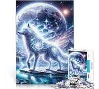 Puzzle da 1000 pezzi per adulti Lupo mistico Giocattoli che creano dipendenza e sfidano l'intelligenza del cervello Adatto alle coppie 52x38cm