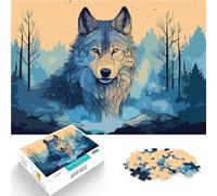 Puzzle da 1000 pezzi per adulti Lupo nel bosco per il giocattolo di sfida del gioco educativo Giocattoli per la decorazione della casa 52x38cm