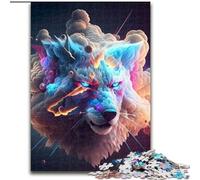 Puzzle da 1000 pezzi per adulti, Lupo nel fumo V, puzzle in legno, intrattenimento rilassante, perfetto regalo di Natale e decorazione per la casa, 1000 pezzi(50x75cm)