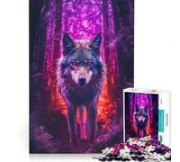 Puzzle da 1000 pezzi per adulti Lupo nella foresta oscura gioco educativo rilassante e stimolante per la mente ottimo regalo per gli appassionati di videogiochi 38x52cm