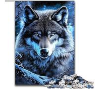 Puzzle da 1000 pezzi per adulti Lupo nella neve, aiuta il cervello a esercitare i giocattoli avvincenti per coltivare la pazienza Decorazione perfetta dimensioni 26x38cm