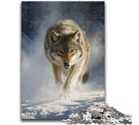 Puzzle da 1000 pezzi per adulti Lupo nella neve, per bambini dai 14 anni in su, gioco educativo, sfida, regalo per compleanni, 26x38cm